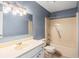 Clean bathroom with a tub shower, vanity, and toilet at 500 Fairway Village Dr. # 7-F, Myrtle Beach, SC 29588