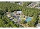 Aerial view of community pool, tennis, and pickleball courts at 58 Long Creek Dr., Murrells Inlet, SC 29576