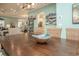 Dining area with a large wood table and wicker chairs at 5808 Bridlewood Rd., North Myrtle Beach, SC 29582