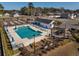 Aerial view of community pool, playground, and parking at 592 Sea Sparrow St., Myrtle Beach, SC 29588