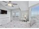 Bedroom with a queen bed and ocean view at 6001 - E-10 S Kings Hwy., Myrtle Beach, SC 29575