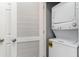 Convenient laundry closet with stackable washer and dryer at 6015 Catalina Dr. # 932, North Myrtle Beach, SC 29582