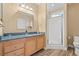 Bathroom with granite countertop, shower, and tile floor at 6803 E Highway 19, Loris, SC 29569