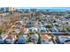 Aerial view of a coastal home in a neighborhood close to the beach and surrounding area at 820 9Th Ave. S, North Myrtle Beach, SC 29582