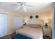 Spacious bedroom with a king-size bed, and ample closet space at 8560 Queensway Blvd. # 706, Myrtle Beach, SC 29572