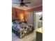Inviting bedroom featuring a vibrant color scheme, decorative accents, and an ensuite bathroom at 1310 Beautyberry Way, North Myrtle Beach, SC 29582