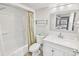 Clean bathroom with shower/tub combo and vanity at 201 74Th Ave. N # 701, Myrtle Beach, SC 29572