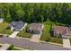 Aerial view of three houses, showcasing the community at 3348 Merganser Dr., Conway, SC 29527