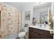 Bathroom with shower/tub combo, vanity, and beach-themed decor at 3348 Merganser Dr., Conway, SC 29527