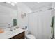 Clean bathroom with shower/tub combo and dark wood vanity at 3348 Merganser Dr., Conway, SC 29527