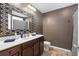 Bathroom with vanity, toilet, and decorative mirror at 3348 Merganser Dr., Conway, SC 29527