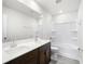 Clean bathroom with double vanity, tub, and shower at 847 Cypress Preserve Circle, Longs, SC 29568