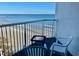 Inviting balcony with seating and a stunning ocean view with pier at 9550 Shore Dr. # 1226, Myrtle Beach, SC 29572