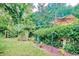 Landscaped backyard with a hedge and garden at 113 Meeting St., Georgetown, SC 29440