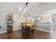 Dining area featuring a modern light fixture and easy access to the kitchen at 1141 Bethpage Dr., Myrtle Beach, SC 29579