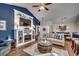 Spacious living room featuring a fireplace and vaulted ceiling at 116 Emily Springs Dr., Conway, SC 29527