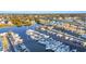 Aerial shot of the marina with many boats docked and a bridge in the background at 2100 Sea Mountain Hwy. # 630, North Myrtle Beach, SC 29582