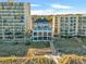 Aerial view of the beach access from the private Beach Cabana, between two condo buildings at 2404 Thoroughfare Dr. # 2404, North Myrtle Beach, SC 29582