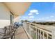 Private balcony overlooking the ocean and beach at 2801 S Ocean Blvd. S # 241, North Myrtle Beach, SC 29582