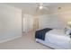 Main bedroom with spacious layout, ample closet space, and ceiling fan at 4384 Daphne Ln. # H, Murrells Inlet, SC 29576