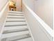 White and gray interior staircase with carpet runners at 4384 Daphne Ln. # H, Murrells Inlet, SC 29576