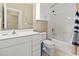 Clean bathroom with white vanity, toilet, and bathtub at 4432 Montrose Ln. # H, Myrtle Beach, SC 29579