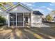 Spacious screened porch with ceiling fan, adjacent to a patio at 5933 Rahnavard Blvd., Myrtle Beach, SC 29588