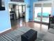 Open living area with view of kitchen and patio at 6001-1655 South Kings Hwy., Myrtle Beach, SC 29575