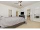 Spacious bedroom with a queen bed and access to other rooms at 6172 Catalina Dr. # 911, North Myrtle Beach, SC 29582