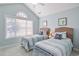 Bright bedroom with two twin beds, window, and light blue walls at 858 Edgewater Dr., Murrells Inlet, SC 29576