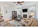 Living room with hardwood floors, fireplace and recessed lighting at 858 Edgewater Dr., Murrells Inlet, SC 29576