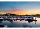 Stunning sunset over the marina with many boats at 860 Villarosa Dr., Myrtle Beach, SC 29572