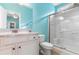 Light and bright bathroom with single vanity and shower at 116B 15Th Ave. N, Surfside Beach, SC 29575