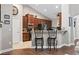 Kitchen with dark wood cabinets, granite counters, and stainless steel appliances at 1400 Rainsbrook Ct., Conway, SC 29526