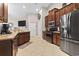 Modern kitchen with granite countertops and stainless steel appliances at 1400 Rainsbrook Ct., Conway, SC 29526