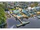 Aerial view of waterfront property with pool and pier at 1625 Crosswinds Ave., North Myrtle Beach, SC 29582