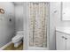 Small bathroom with toilet and shower stall at 2409 Royal Oak Circle, North Myrtle Beach, SC 29582