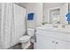 Clean bathroom with white vanity, toilet and shower/tub combo at 308 Turning Pines Loop, Myrtle Beach, SC 29579