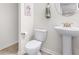 Powder room with pedestal sink and toilet at 3304 Candytuft Dr., Conway, SC 29526