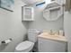 Small half bathroom with a pedestal sink and toilet at 6001 - 1861 S Kings Hwy., Myrtle Beach, SC 29575