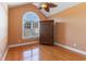 Bedroom with hardwood floors and ceiling fan at 604 Ellis Dr., Conway, SC 29526