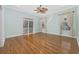 Bedroom with hardwood floors and sliding doors to balcony at 65 Harbourreef Dr., Pawleys Island, SC 29585