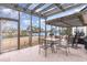 Relaxing screened porch overlooking a pond, complete with patio furniture at 6925 Ashley Cove Dr., Myrtle Beach, SC 29588