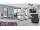 Kitchen island with granite countertops and a view into the living room at 817 Old Castle Loop, Myrtle Beach, SC 29579