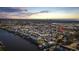 Aerial view of home and community at sunset, highlighting waterfront location at 901 West Port Dr. # 1706, North Myrtle Beach, SC 29582