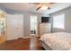 Main bedroom with private bath access and ceiling fan at 1020 Thomas Ave., North Myrtle Beach, SC 29582