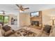 Inviting living room featuring a brick fireplace and comfortable seating, creating a perfect space for relaxation at 1020 Thomas Ave., North Myrtle Beach, SC 29582