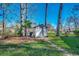 Backyard view with storage shed and landscaping at 1100 Naomi Ave., Conway, SC 29526