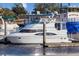 Luxurious white yacht docked with sleek design and comfortable amenities on display at 1201 Possum Trot Rd., North Myrtle Beach, SC 29582