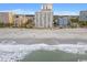 Aerial view of beachfront condo building with ocean views and surrounding hotels at 1205 S Ocean Blvd. # 50412, Myrtle Beach, SC 29577